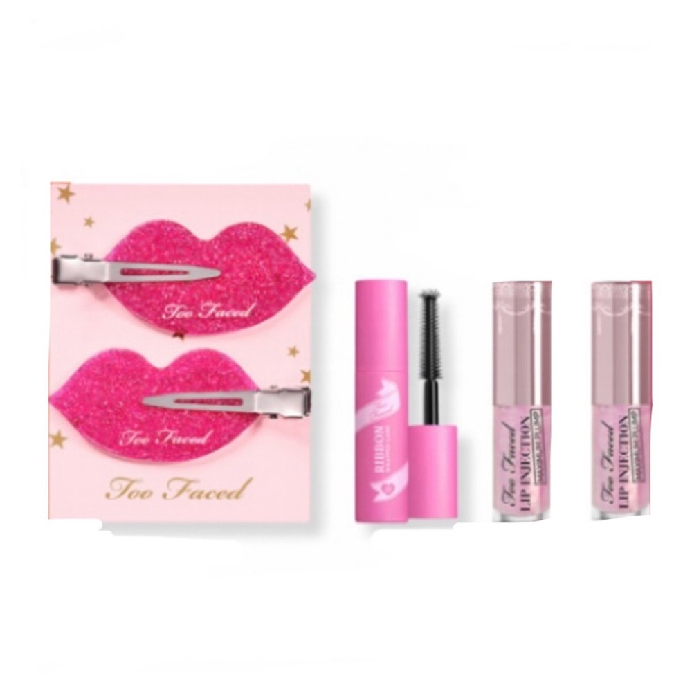 Too Faced Makeup Set and hair clips
